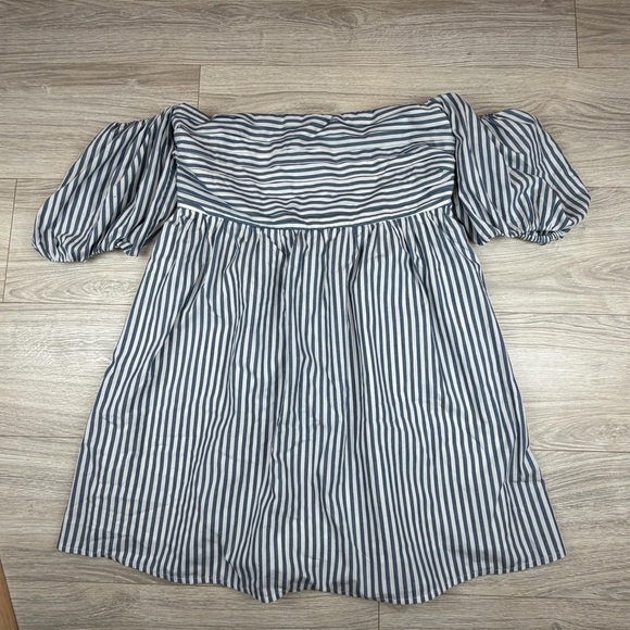 Abercrombie & Fitch Blue and White Striped Mini Dress - Picture 2 of 10